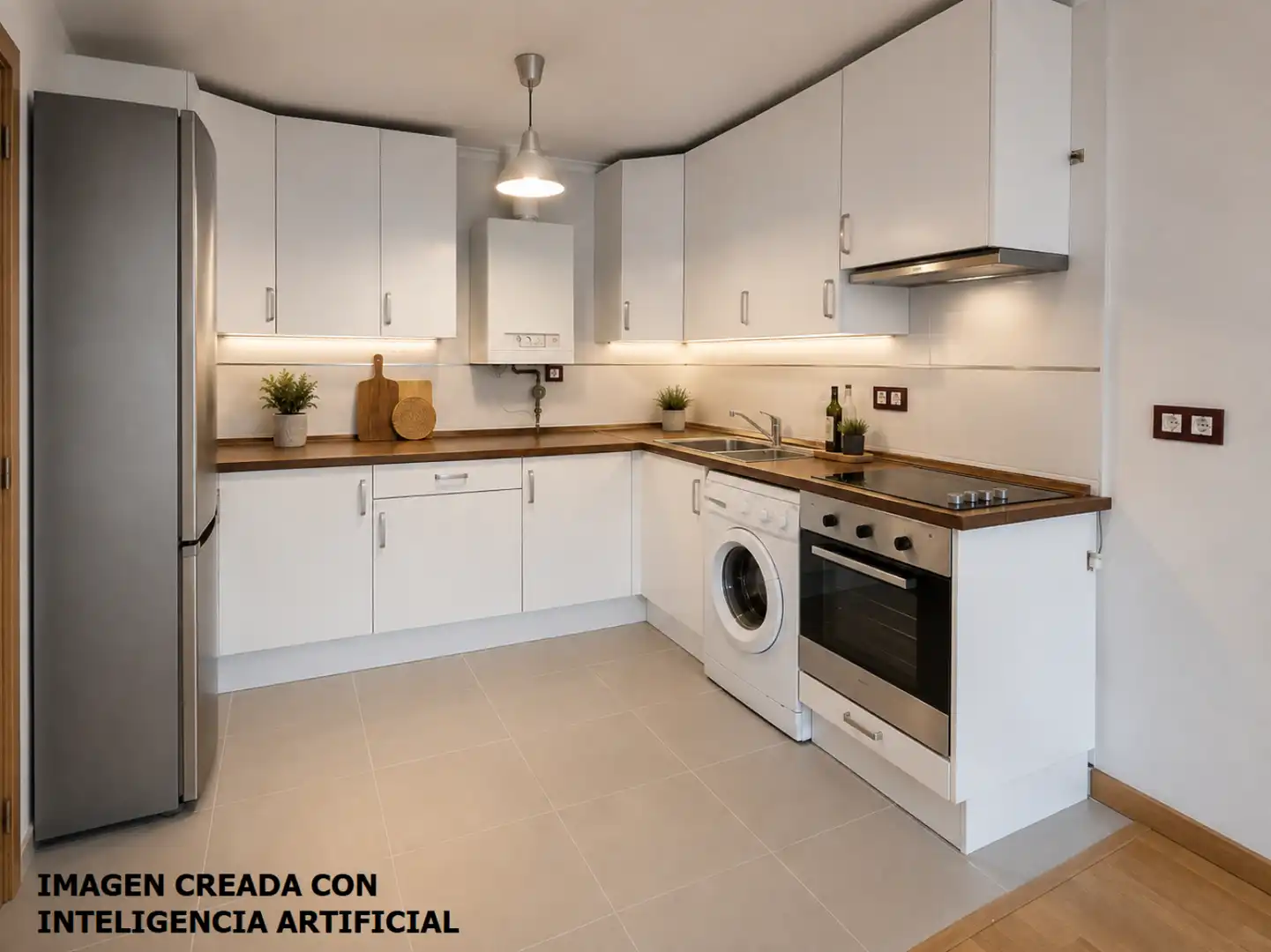 Küche von Wohnung zum Verkauf in Castañeda mit Heizung, Parkett und Abstellraum