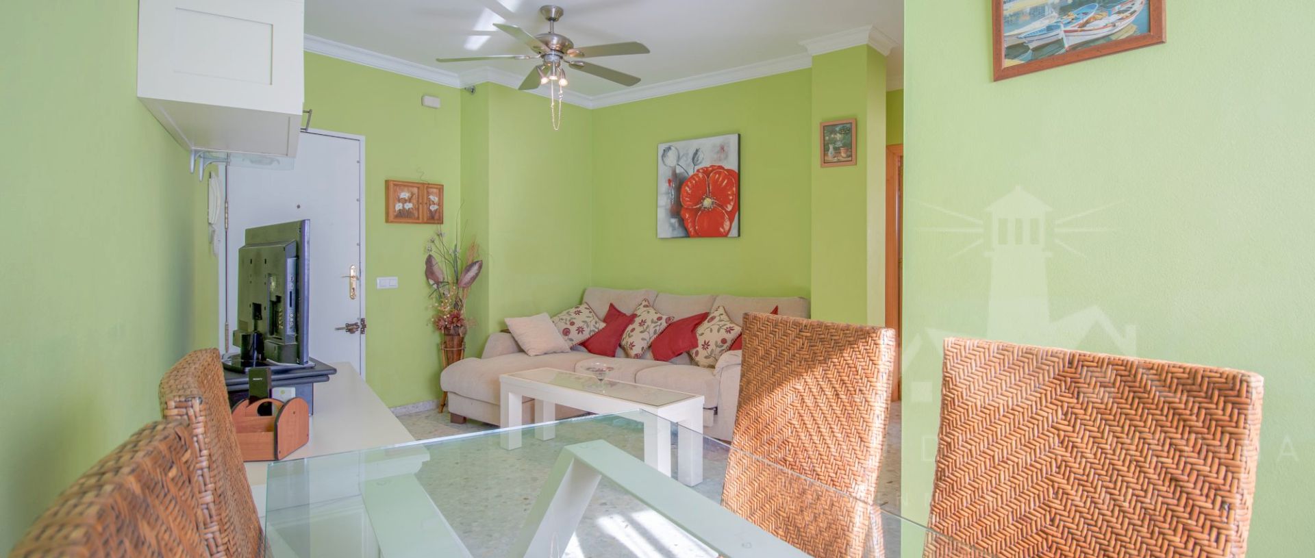 Sala de estar de Apartamento en venta en Chipiona con Aire acondicionado, Terraza y Amueblado