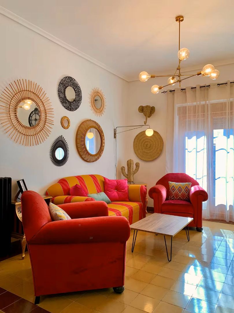 Living room of Flat to rent in Ponferrada  with Air Conditioner, Furnished and TV