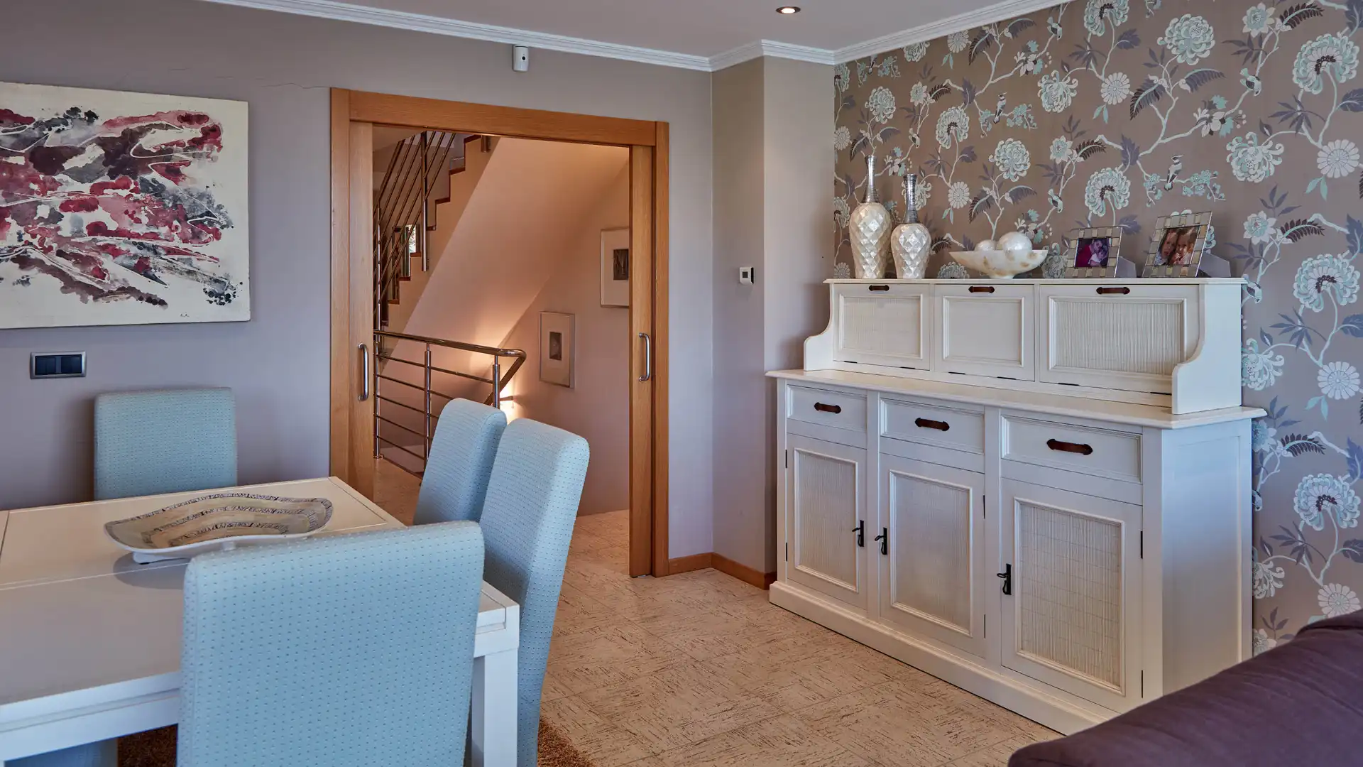 Comedor de Casa adosada en venta en Sanxenxo con Calefacción, Jardín privado y Parquet