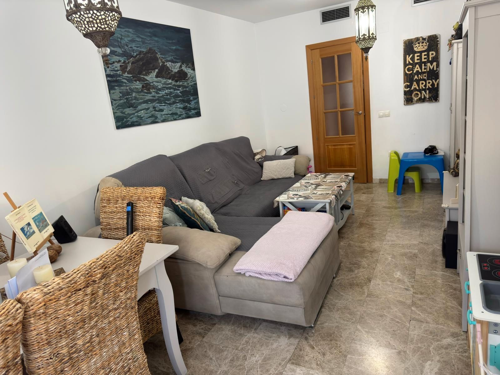 Living room of Flat for sale in Mijas  with Air Conditioner, Terrace and Community pool