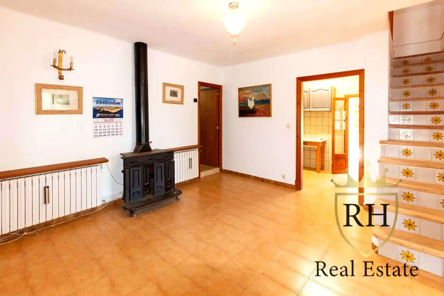 Wohnzimmer von Country house zum Verkauf in Santanyí mit Heizung, Privatgarten und Terrasse