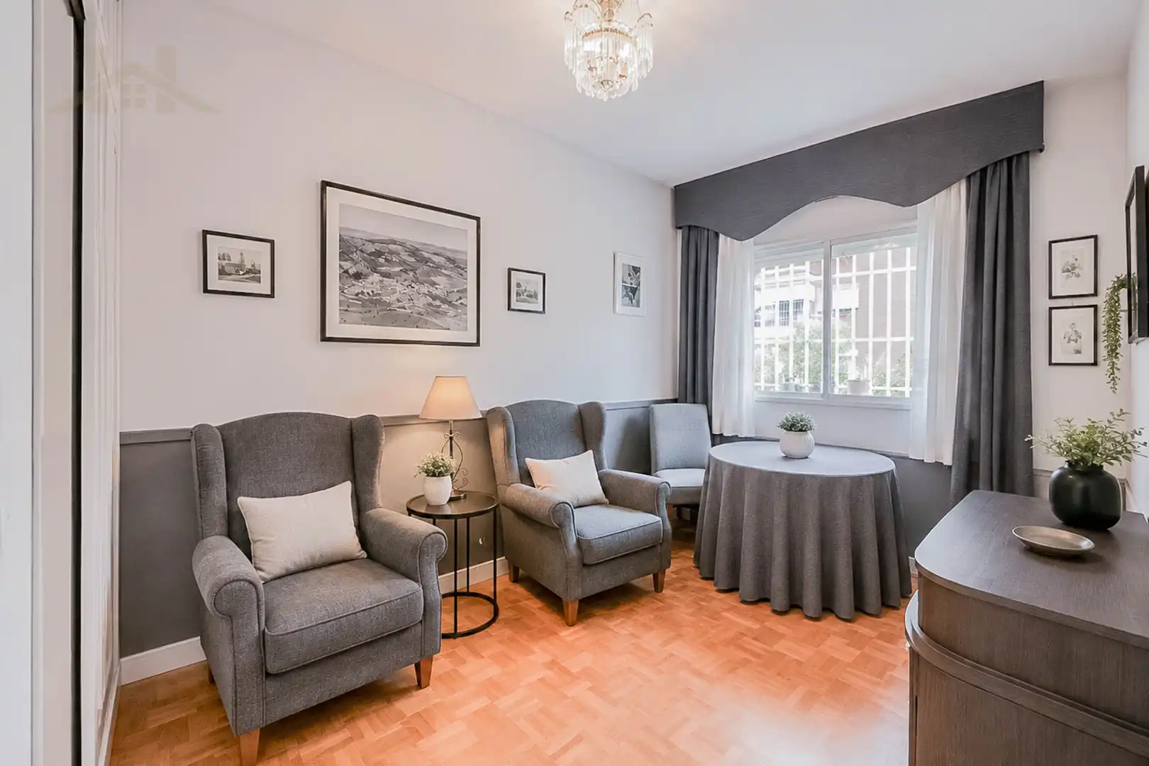 Sala de estar de Piso en venta en Madrid con Calefacción, Parquet y Amueblado