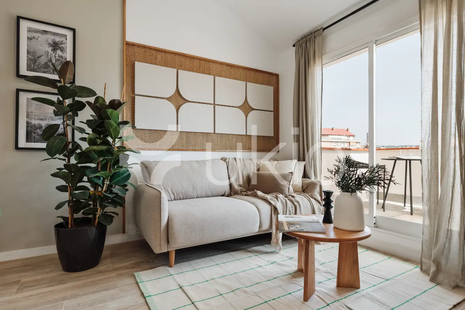 Wohnzimmer von Wohnungen zur Miete in Barcelona mit Klimaanlage, Heizung und Terrasse