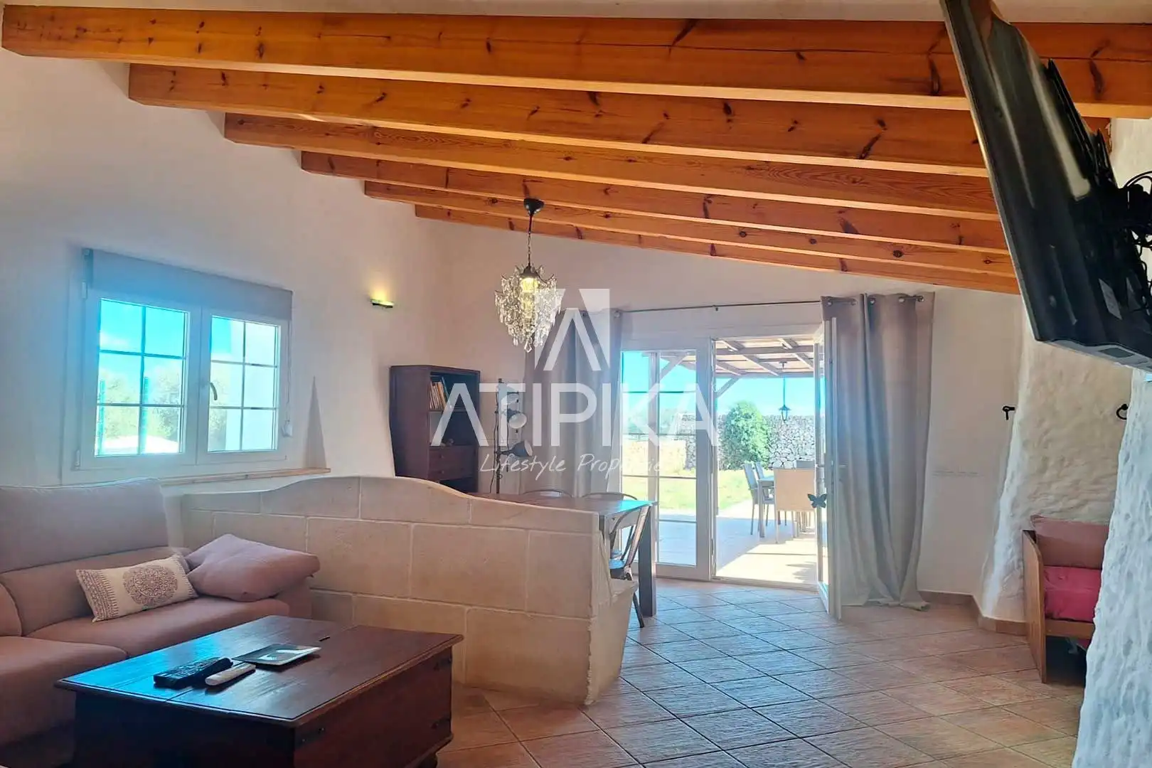 Sala de estar de Finca rústica en venta en Maó - Mahón con Aire acondicionado, Piscina y Horno