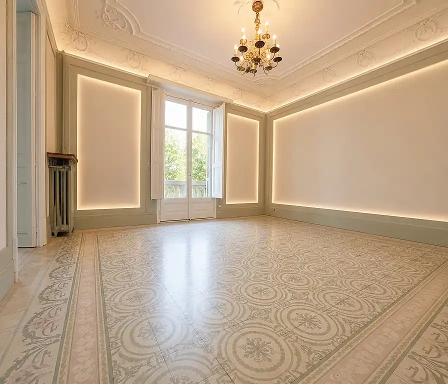 Sala de estar de Piso en venta en Barcelona con Calefacción, Trastero y Balcón