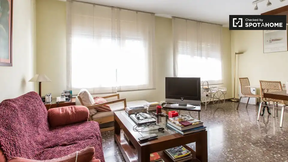 Living room of Flat for share in Barcelona  with Air Conditioner, Heating and Terrace