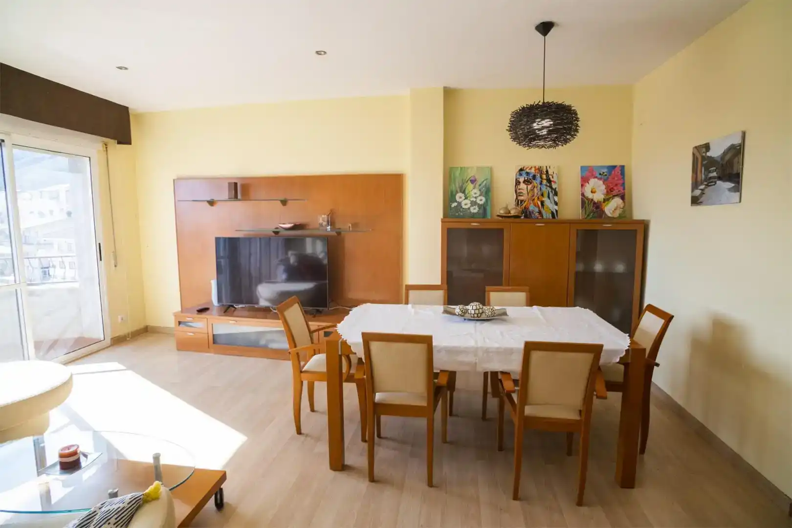 Dining room of Flat for sale in Mas de Barberans  with Air Conditioner, Parquet flooring and Furnished
