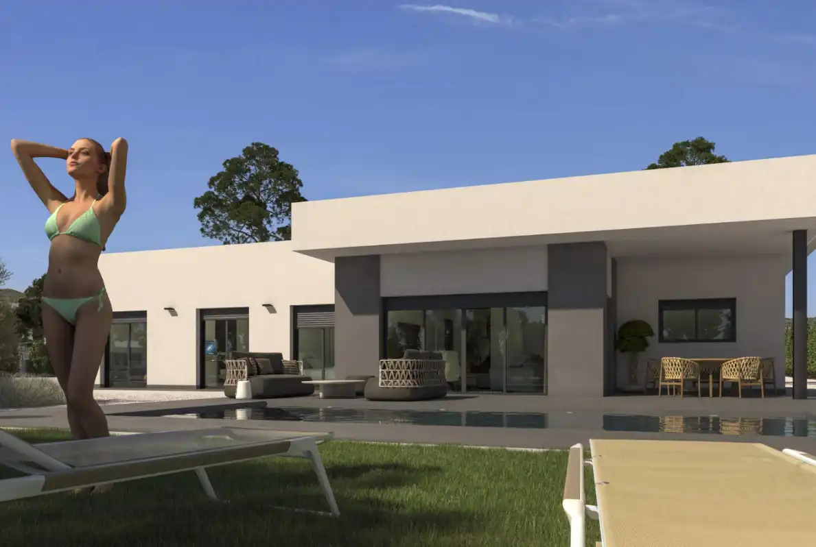 Vista exterior de Casa o chalet en venta en Novelda con Jardín privado, Terraza y Piscina