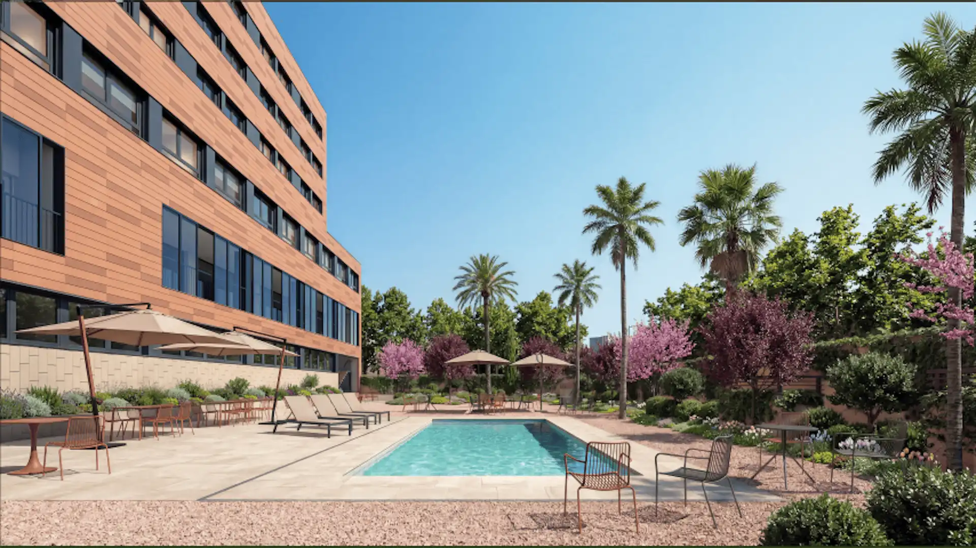 Piscina de Pis de lloguer en Barcelona amb Aire condicionat i Calefacció
