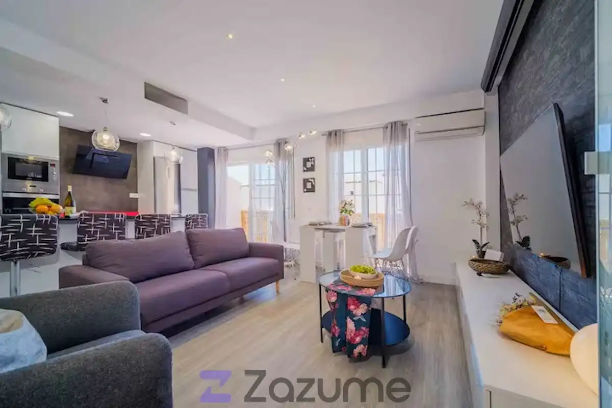Sala de estar de Apartamento de alquiler en Jávea / Xàbia con Aire acondicionado, Amueblado y Horno