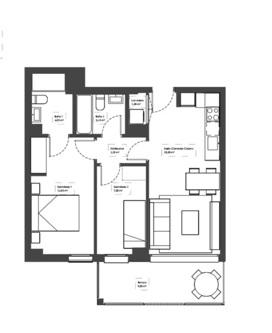 Wohnung zur Miete in Viladecans mit Klimaanlage, Heizung und Privatgarten
