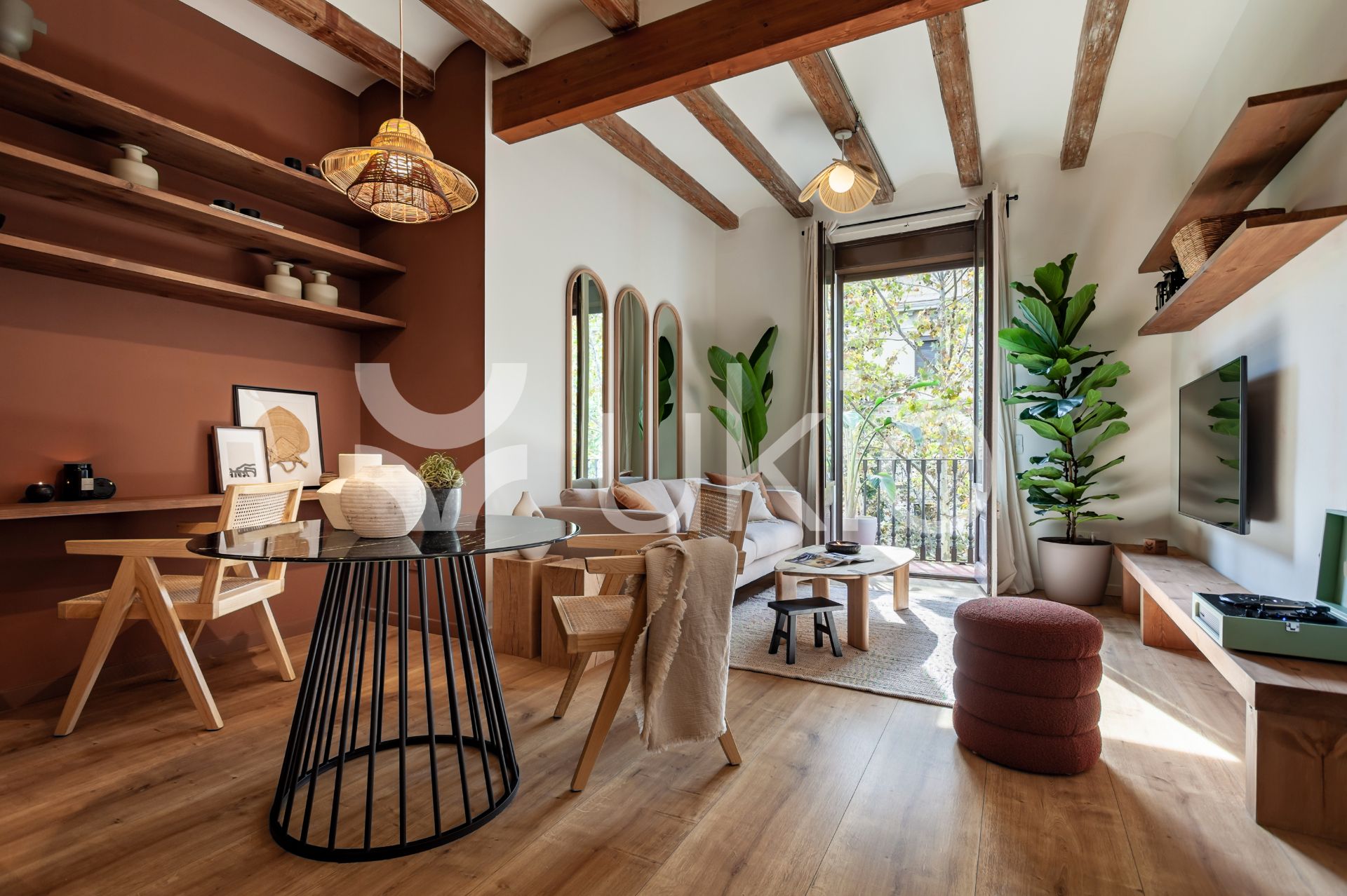 Sala d'estar de Apartament en venda en  Barcelona Capital amb Aire condicionat, Calefacció i Moblat