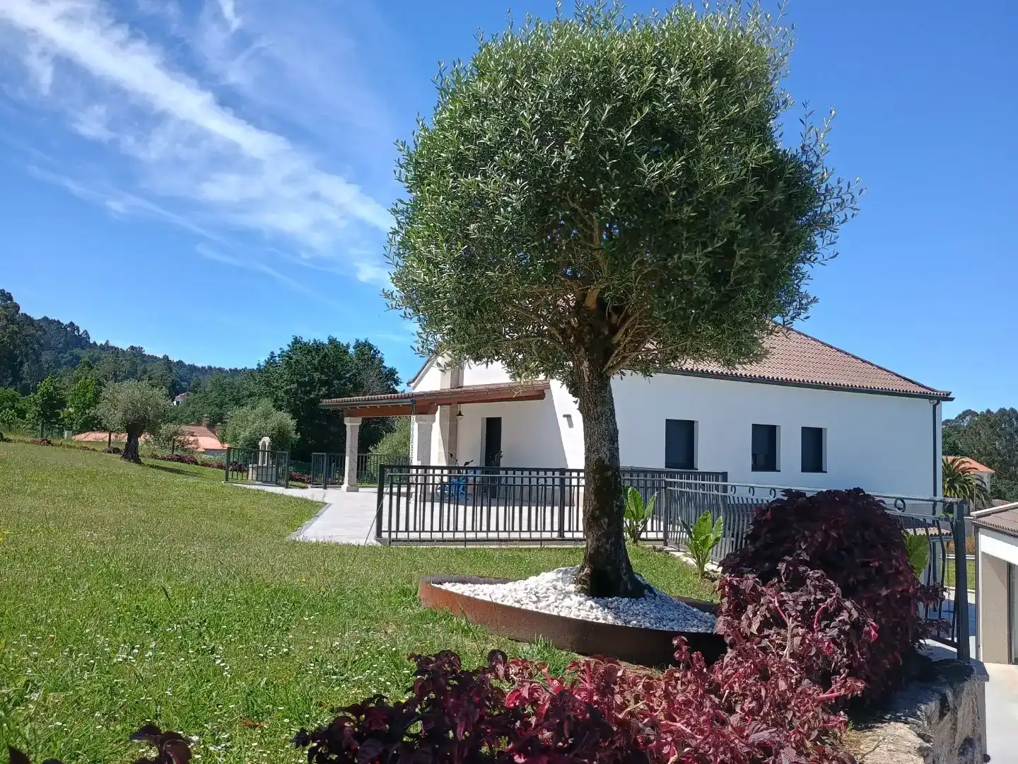 Vista exterior de Casa o xalet en venda en Moraña amb Piscina
