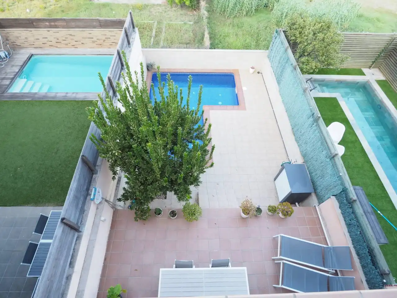 Piscina de Casa adosada en venda en Granollers amb Calefacció, Jardí privat i Terrassa