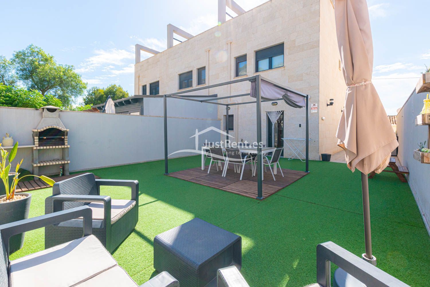 Terrassa de Casa adosada de lloguer en Calpe / Calp amb Aire condicionat, Calefacció i Jardí privat