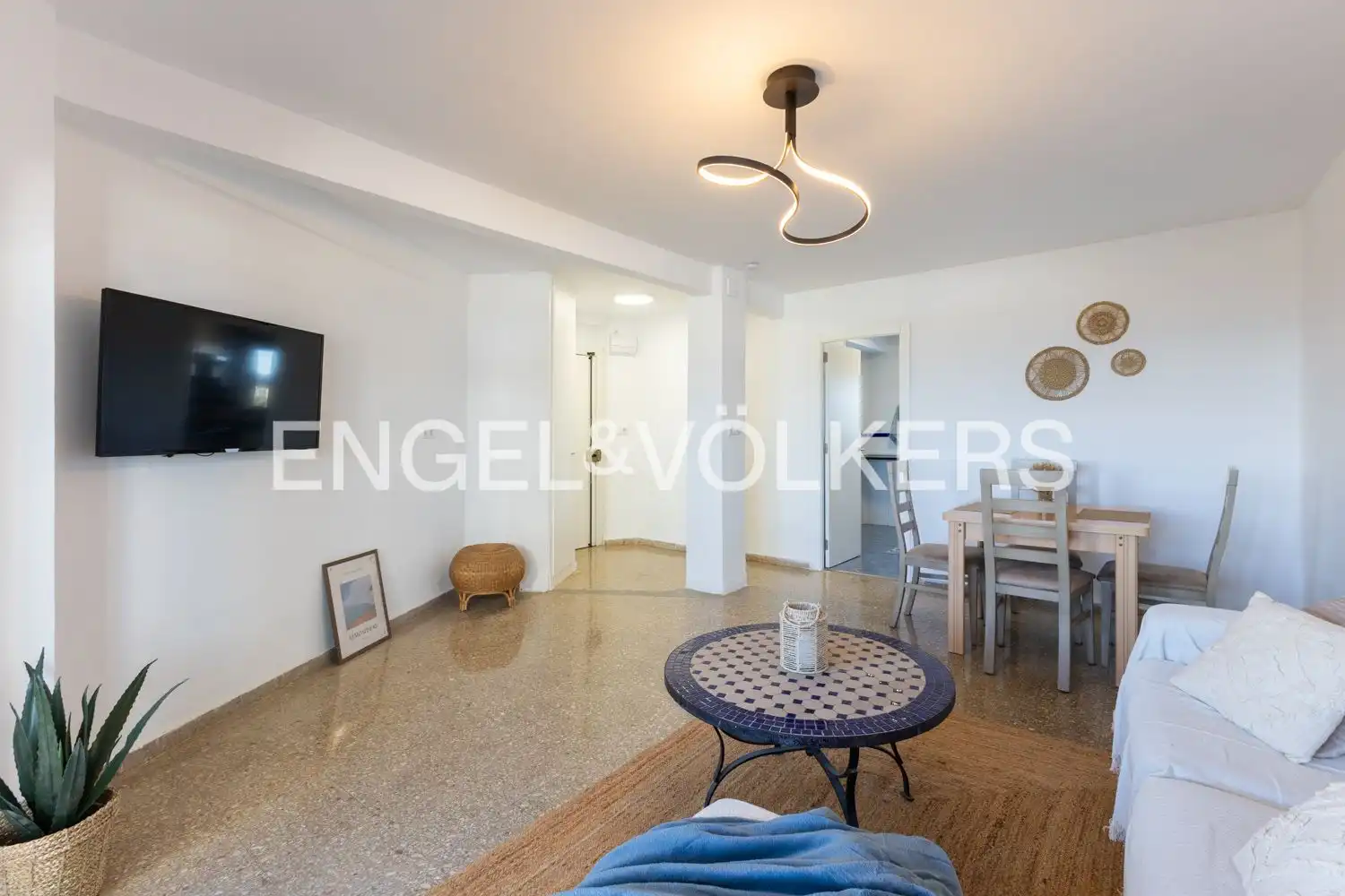 Wohnzimmer von Wohnung zur Miete in El Puig de Santa Maria mit Klimaanlage, Heizung und Privatgarten