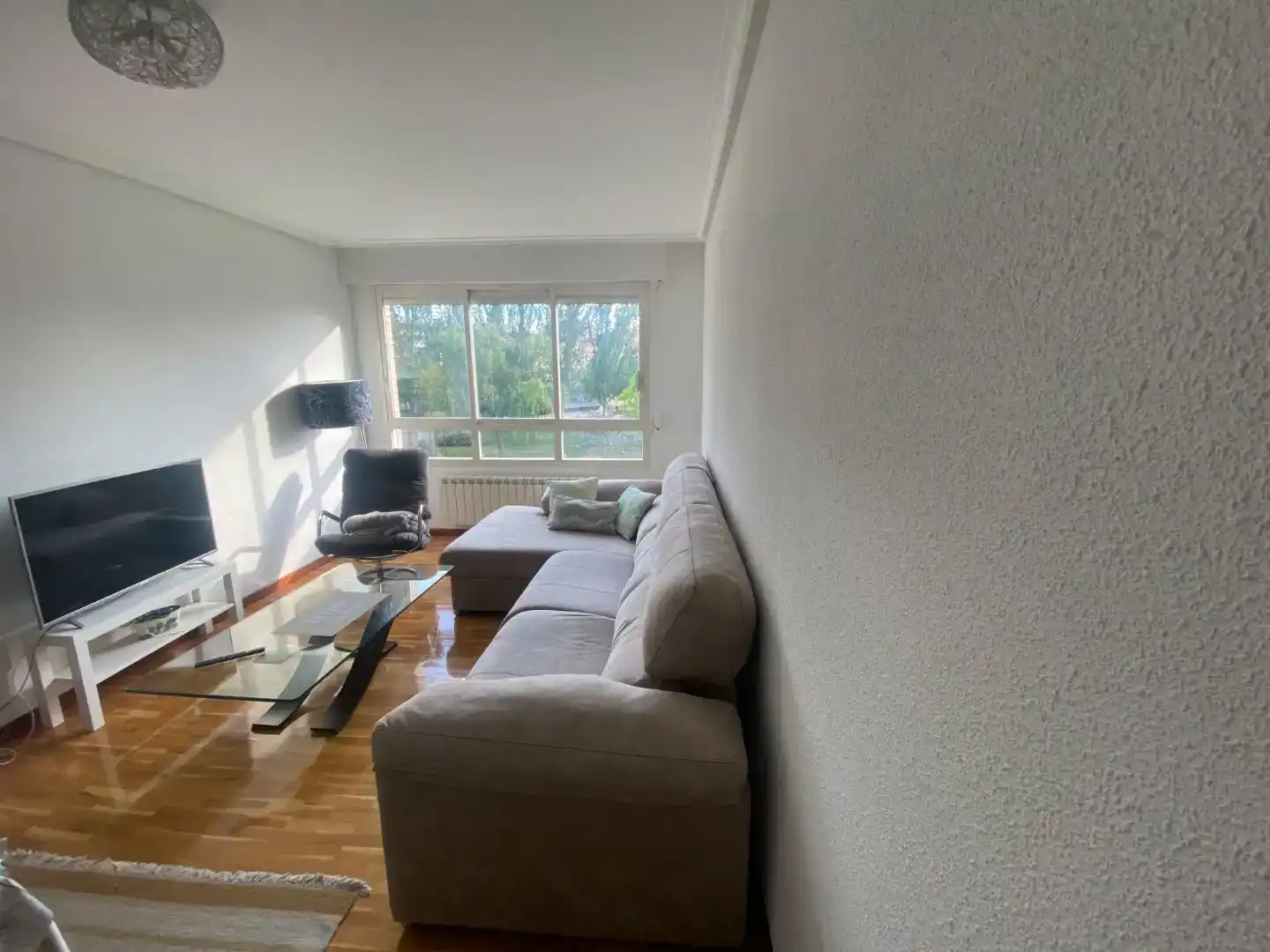 Sala d'estar de Pis per a compartir en  Logroño amb Jardí privat, Piscina i Moblat