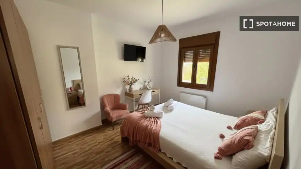 Dormitori de Apartament per a compartir en Vigo  amb Aire condicionat, Calefacció i Terrassa