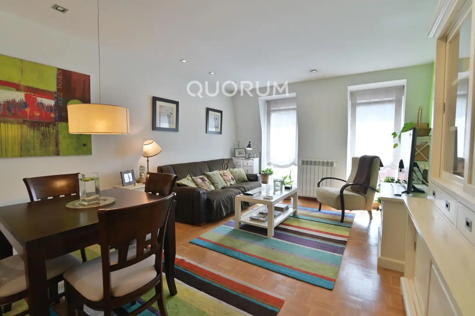 Living room of Flat for sale in Bilbao   with Storage room, Furnished and Balcony