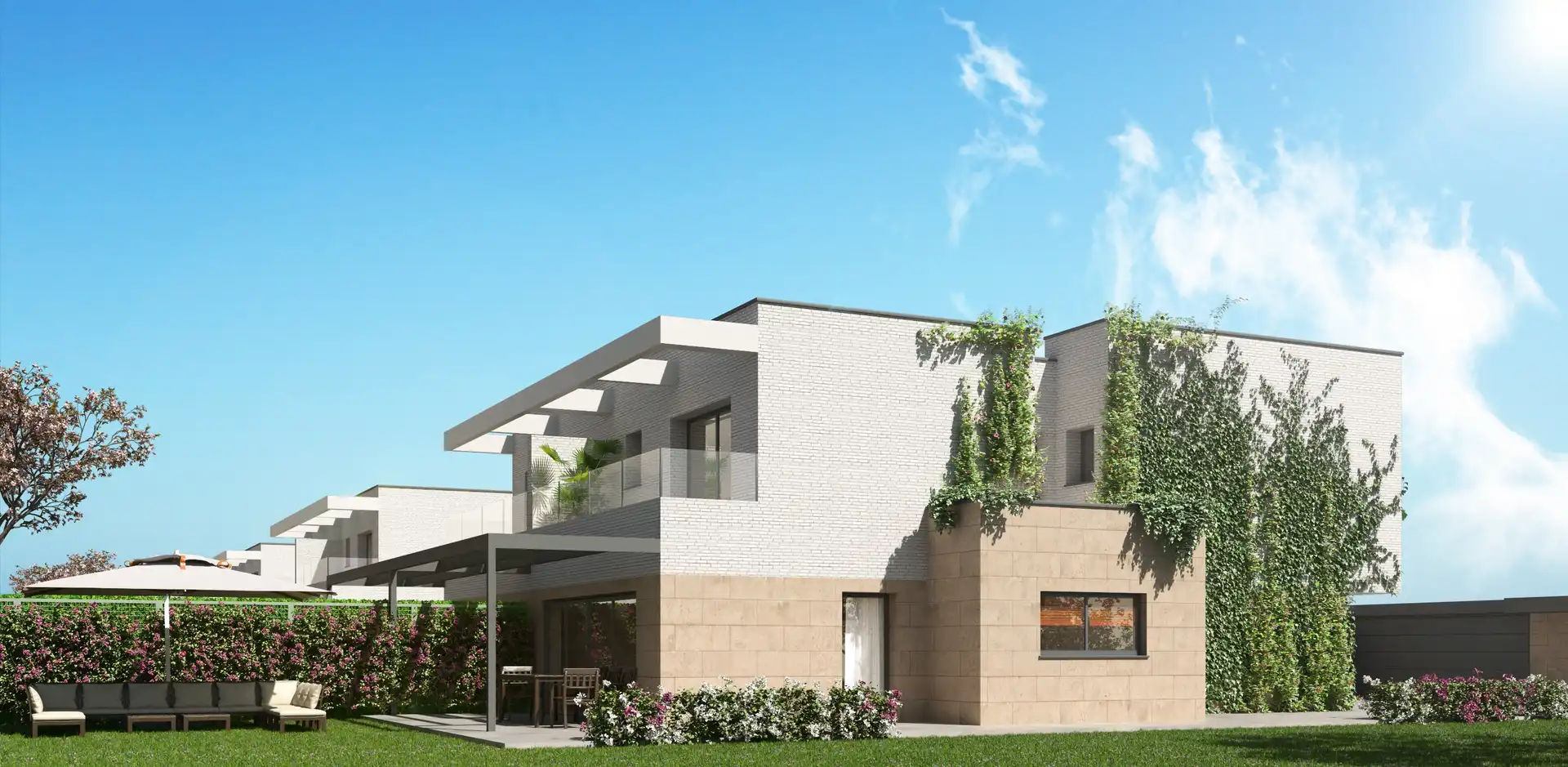 Vista exterior de Casa adosada en venta en Brunete con Aire acondicionado, Calefacción y Jardín privado
