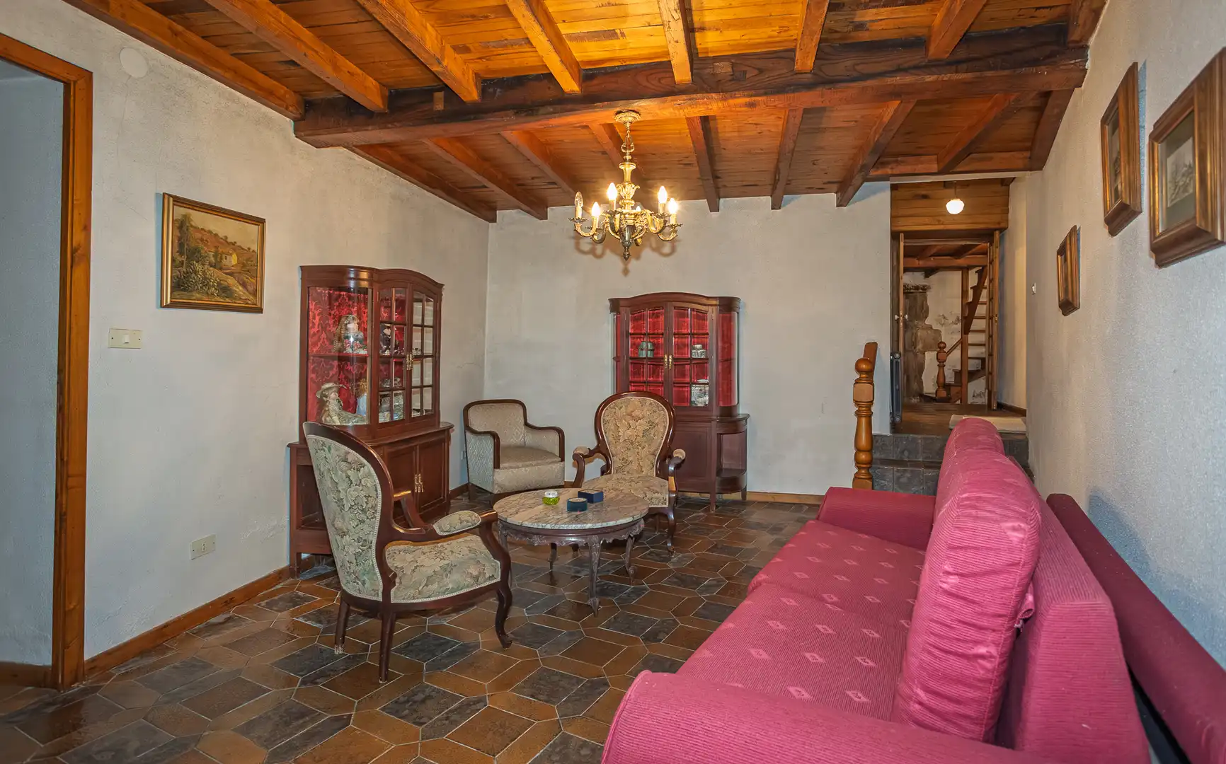Wohnzimmer von Country house zum Verkauf in Lalín mit Möbliert