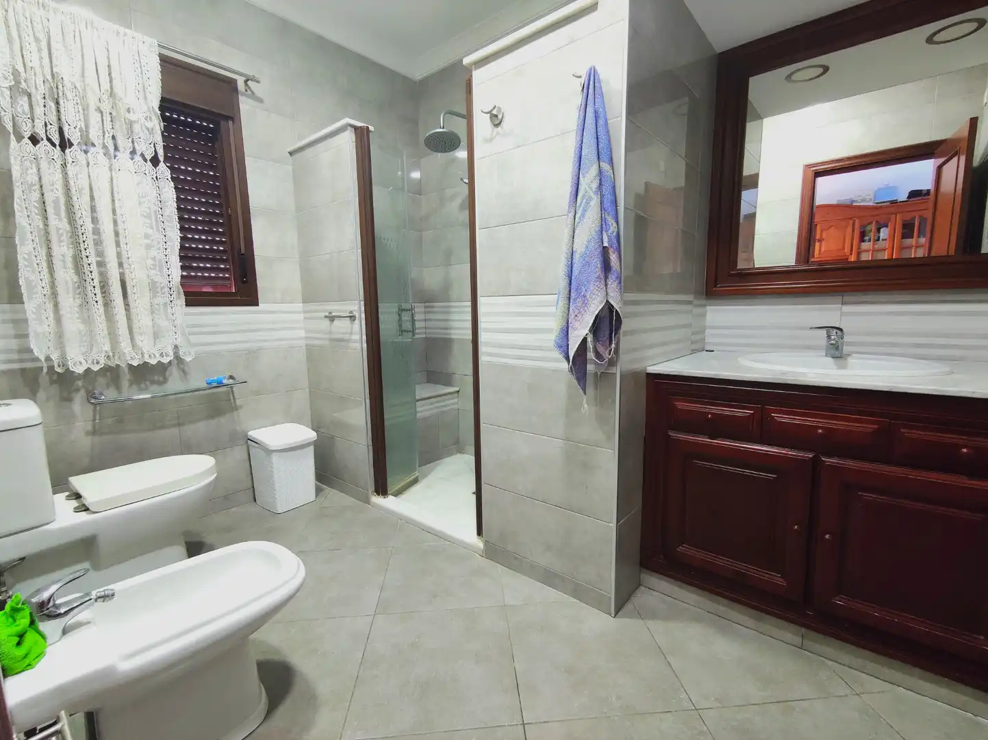 Baño de Finca rústica en venta en El Cuervo de Sevilla con Aire acondicionado, Jardín privado y Terraza