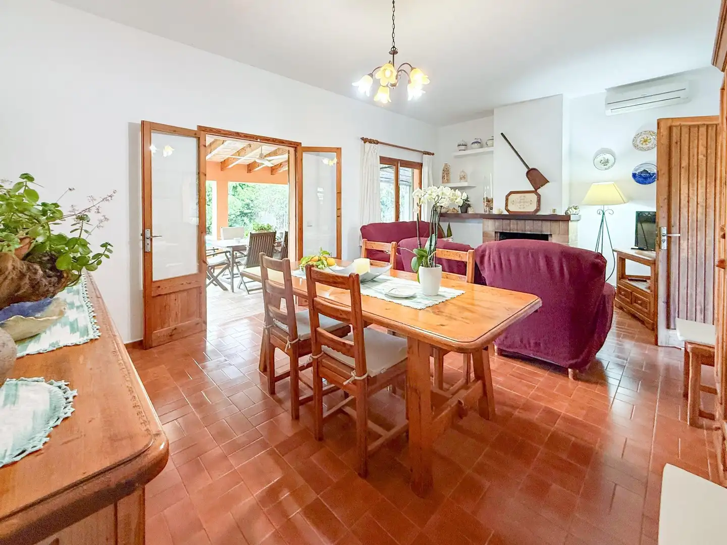 Dining room of Country homes for sale in Pollença  with Air Conditioner, Heating and Private garden