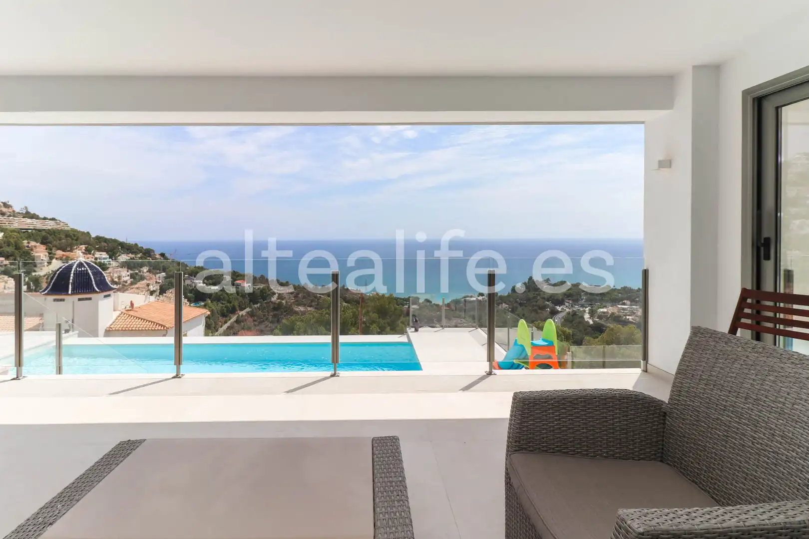 Vista exterior de Casa o chalet en venta en Altea con Aire acondicionado, Jardín privado y Terraza