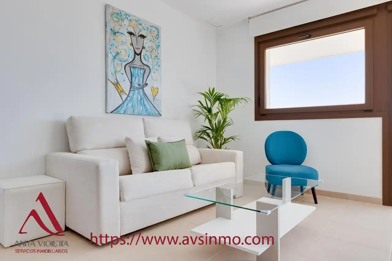 Sala d'estar de Apartament de lloguer en Orihuela amb Aire condicionat, Moblat i Forn