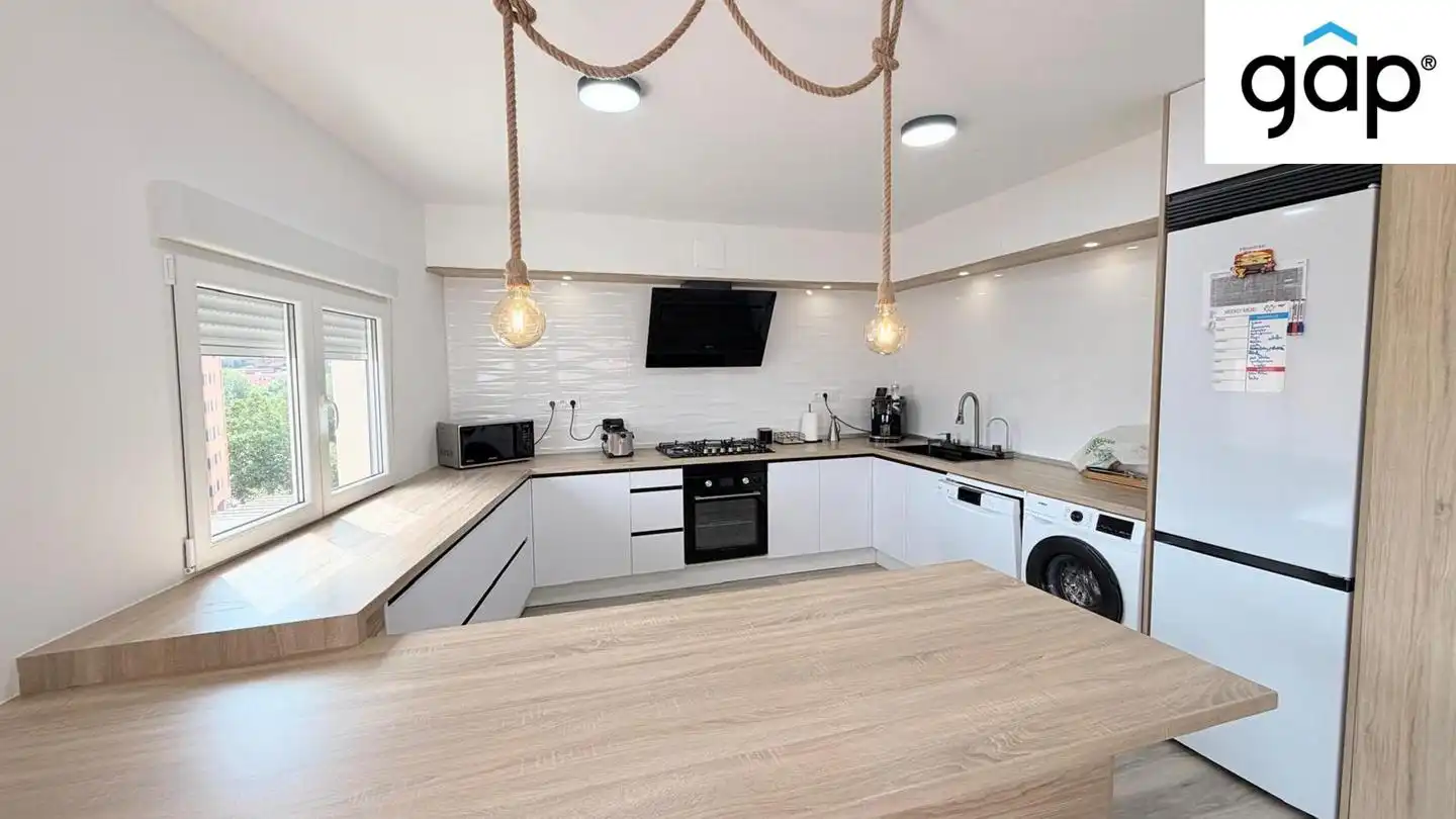 Kitchen of Flat for sale in Cuenca  with Heating, Terrace and Furnished