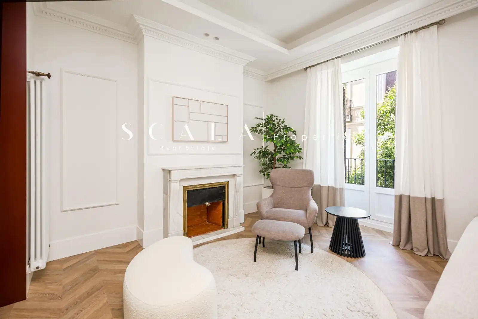 Wohnzimmer von Wohnung zur Miete in Madrid mit Klimaanlage, Heizung und Terrasse