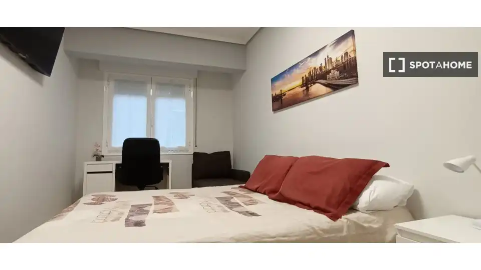 Dormitori de Apartament per a compartir en Bilbao  amb Aire condicionat, Calefacció i Terrassa