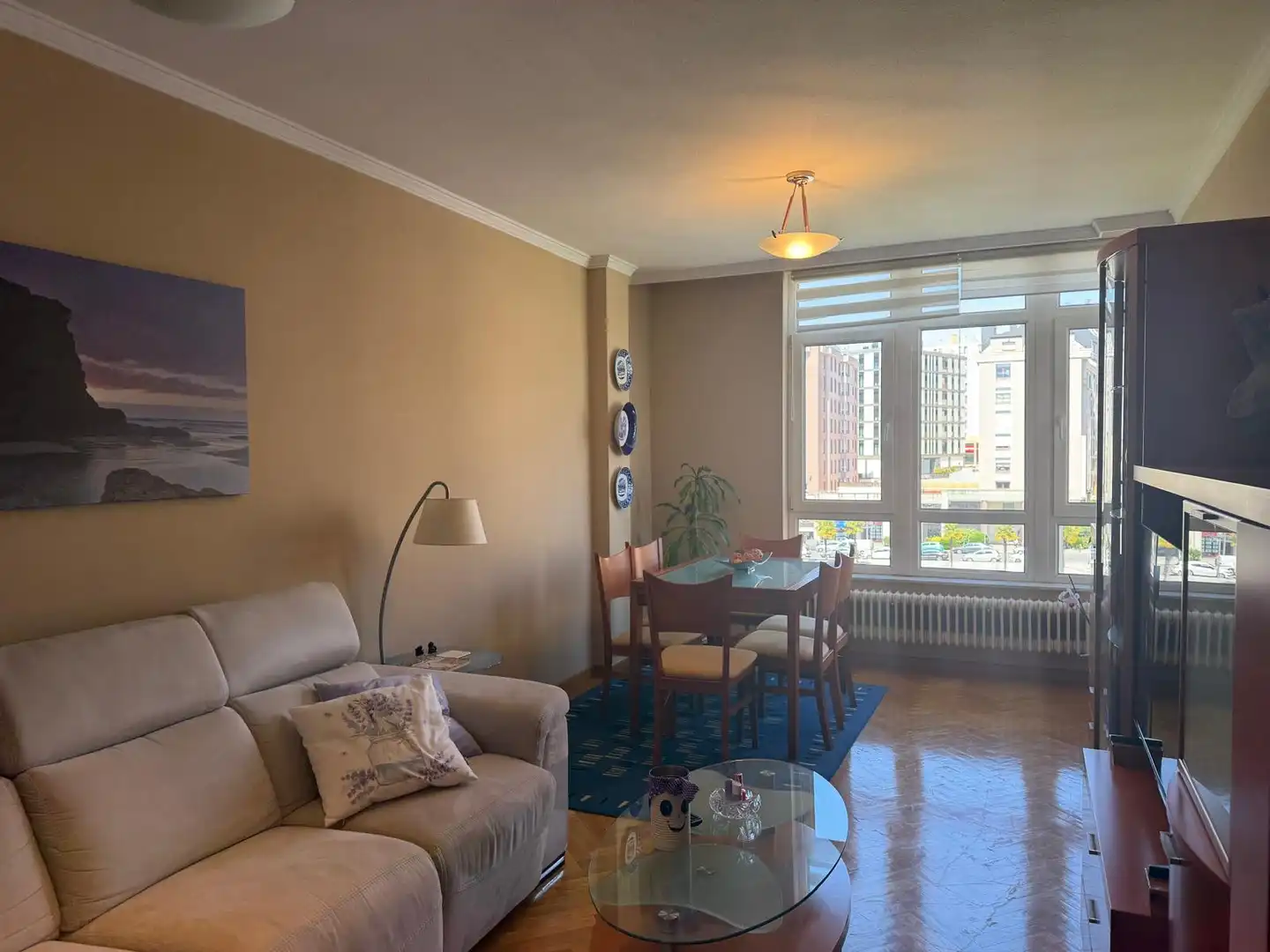 Wohnzimmer von Wohnung zur Miete in Lugo mit Heizung, Parkett und Abstellraum