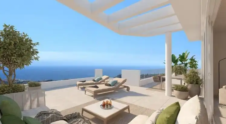 Terrace of Apartments for rent in Benalmádena  with Air Conditioner, Private garden and Parquet flooring