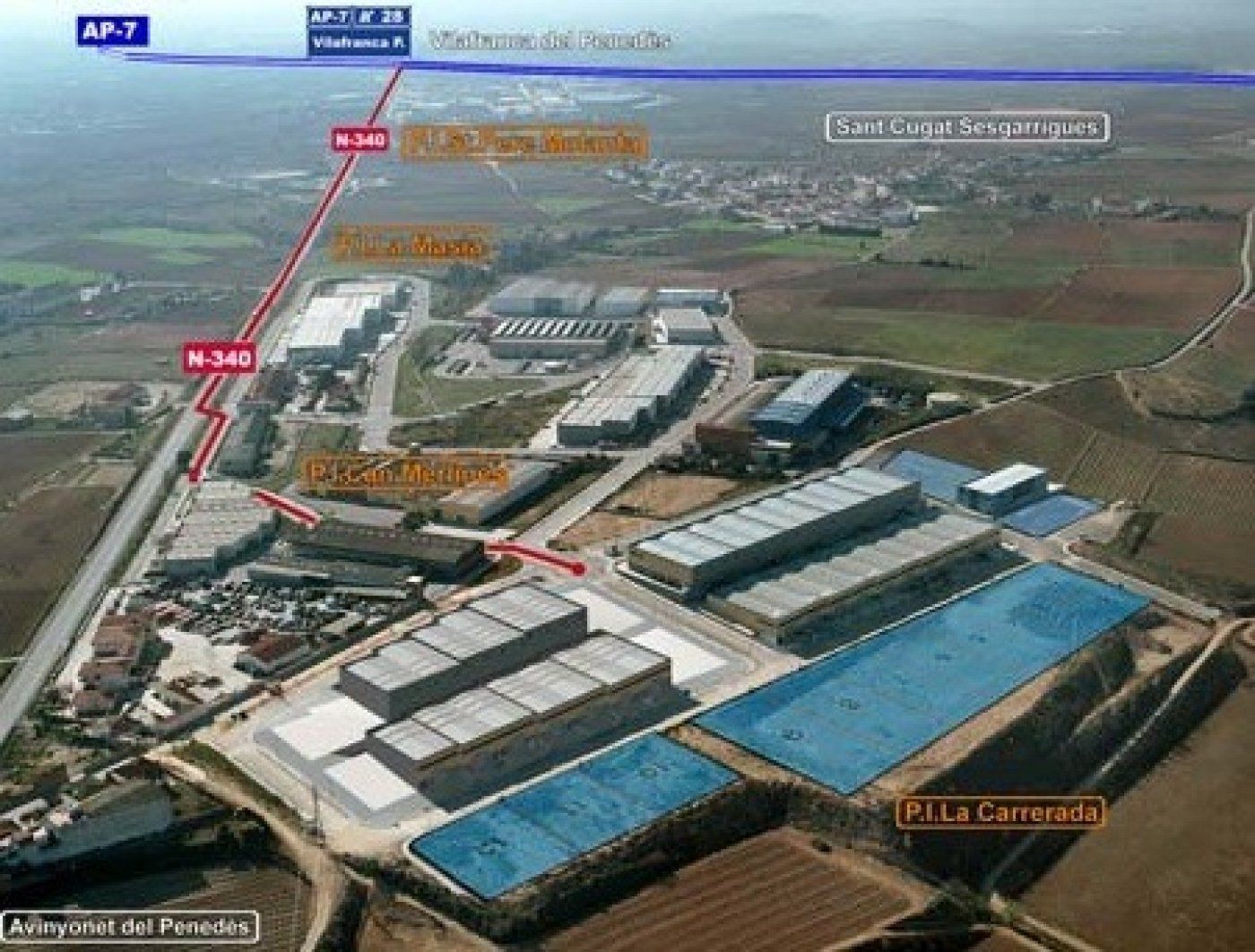 Vista exterior de Terreno industrial en venta en Avinyonet del Penedès