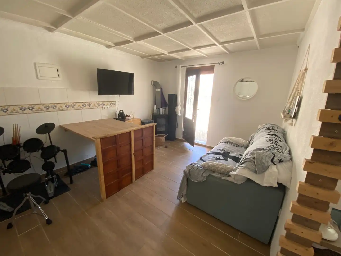 Sala de estar de Finca rústica en venta en Sax con Aire acondicionado, Calefacción y Jardín privado