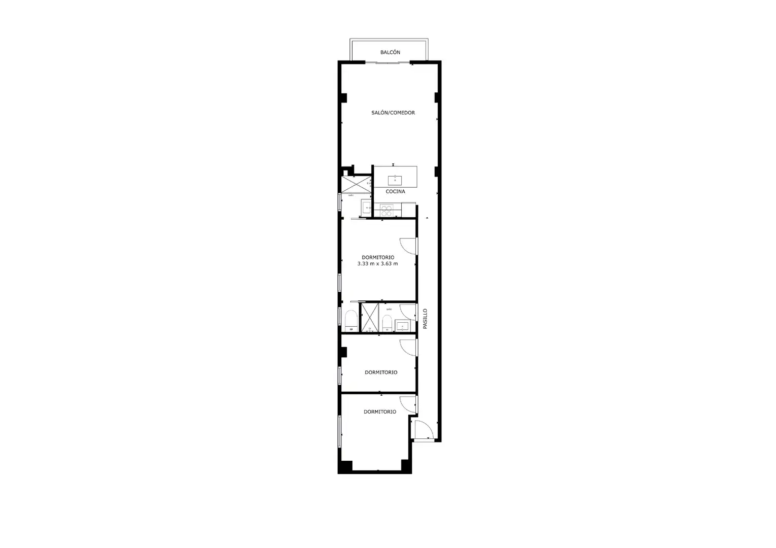 Wohnung zum Verkauf in Málaga mit Klimaanlage, Heizung und Terrasse