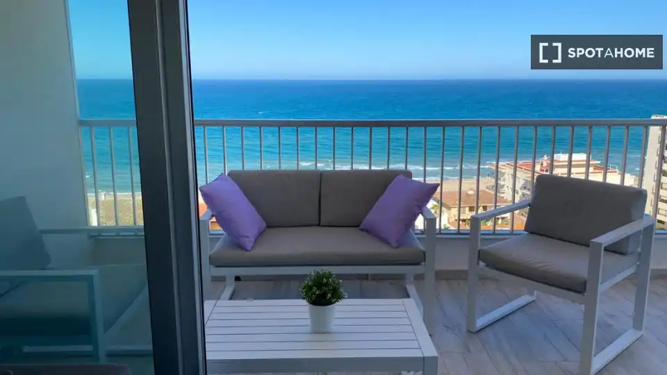Balcony of Flat for rent in Sueca  with Air Conditioner, Heating and Furnished