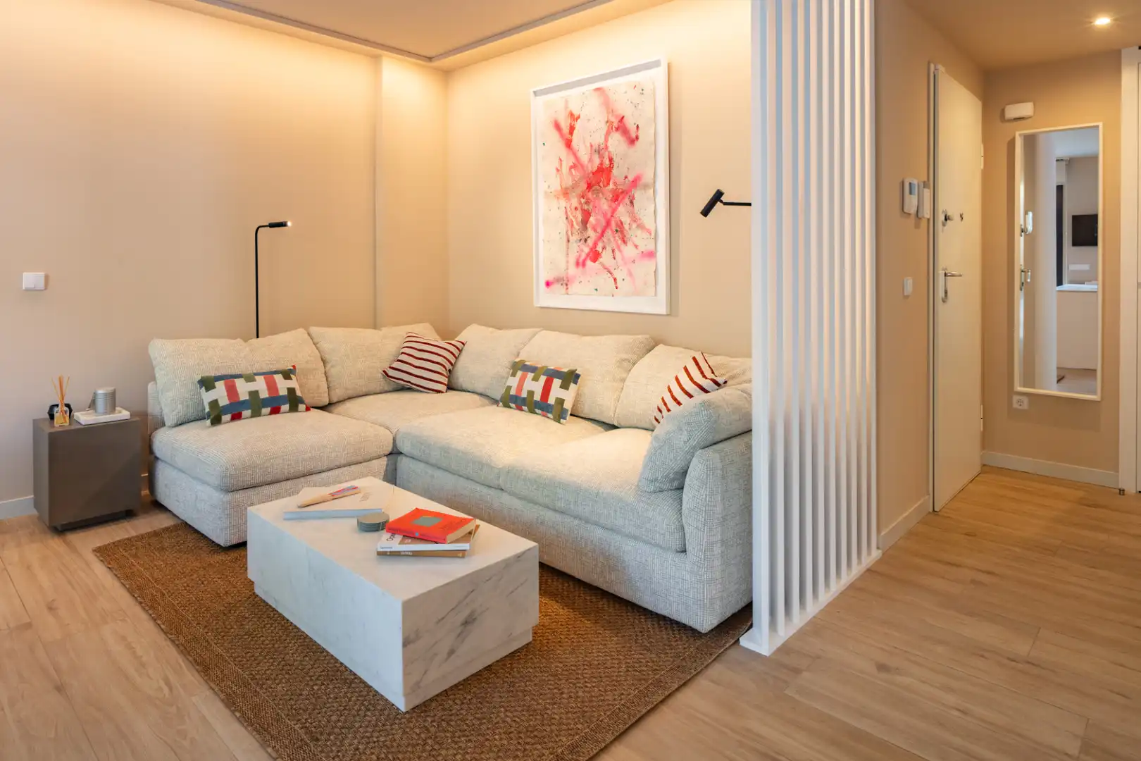Sala de estar de Apartamento de alquiler en Jávea / Xàbia con Aire acondicionado, Calefacción y Parquet