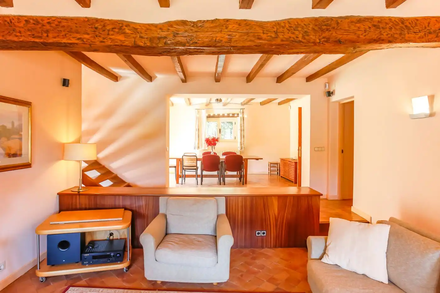 Sala de estar de Finca rústica en venta en Olot con Calefacción, Jardín privado y Terraza