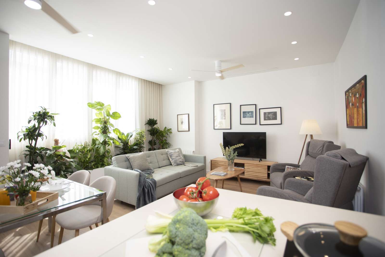 Sala d'estar de Apartament per a compartir en  Valencia Capital amb Aire condicionat, Calefacció i Terrassa