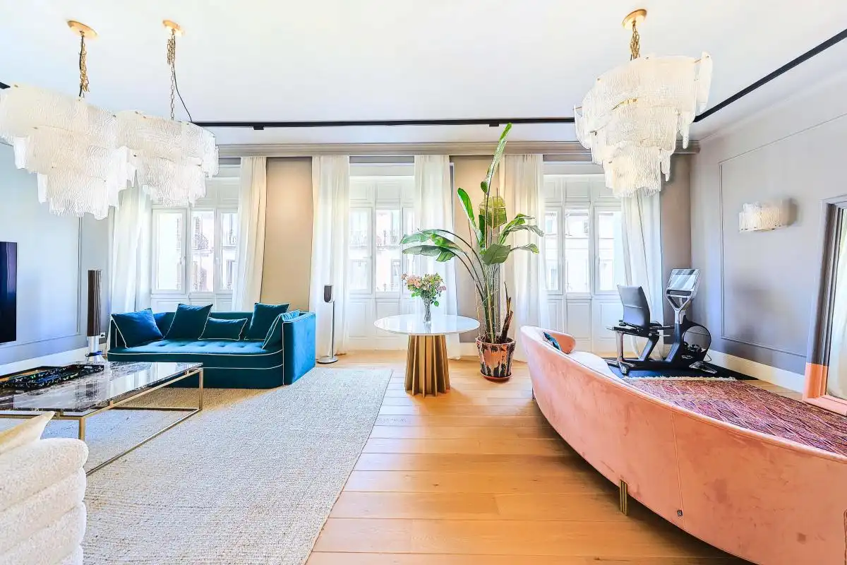Wohnzimmer von Wohnung zum Verkauf in  Madrid Capital mit Klimaanlage, Heizung und Privatgarten