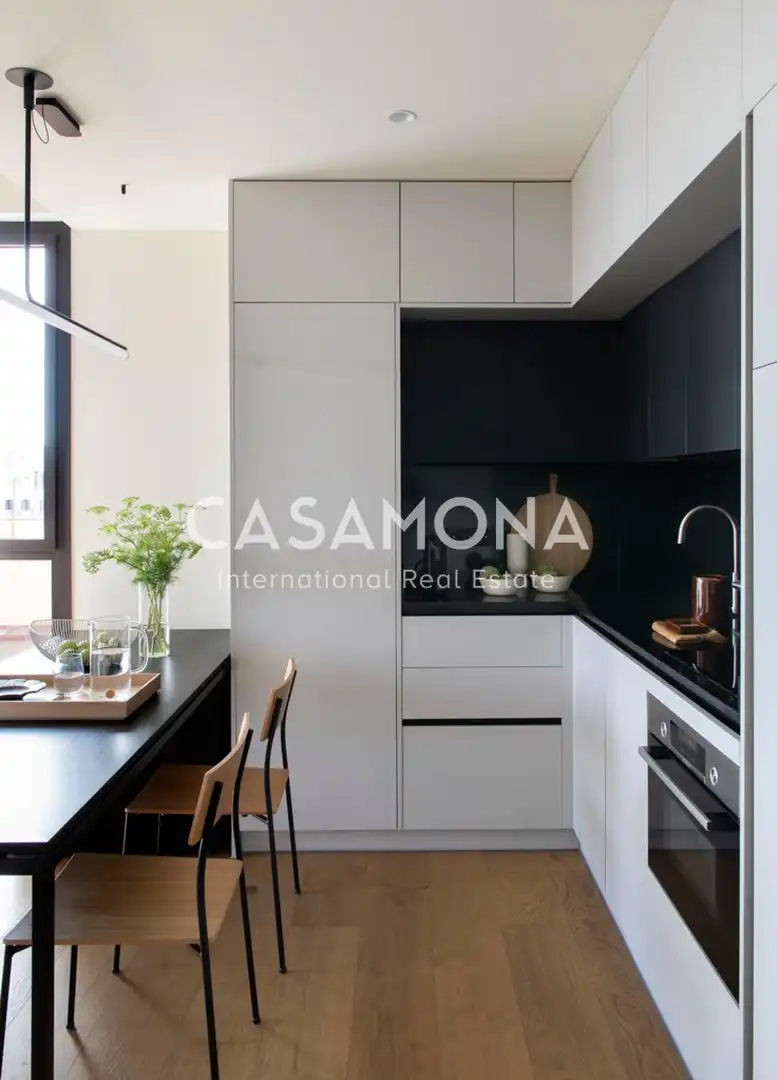 Cocina de Apartamento de alquiler en Barcelona con Aire acondicionado, Terraza y Internet