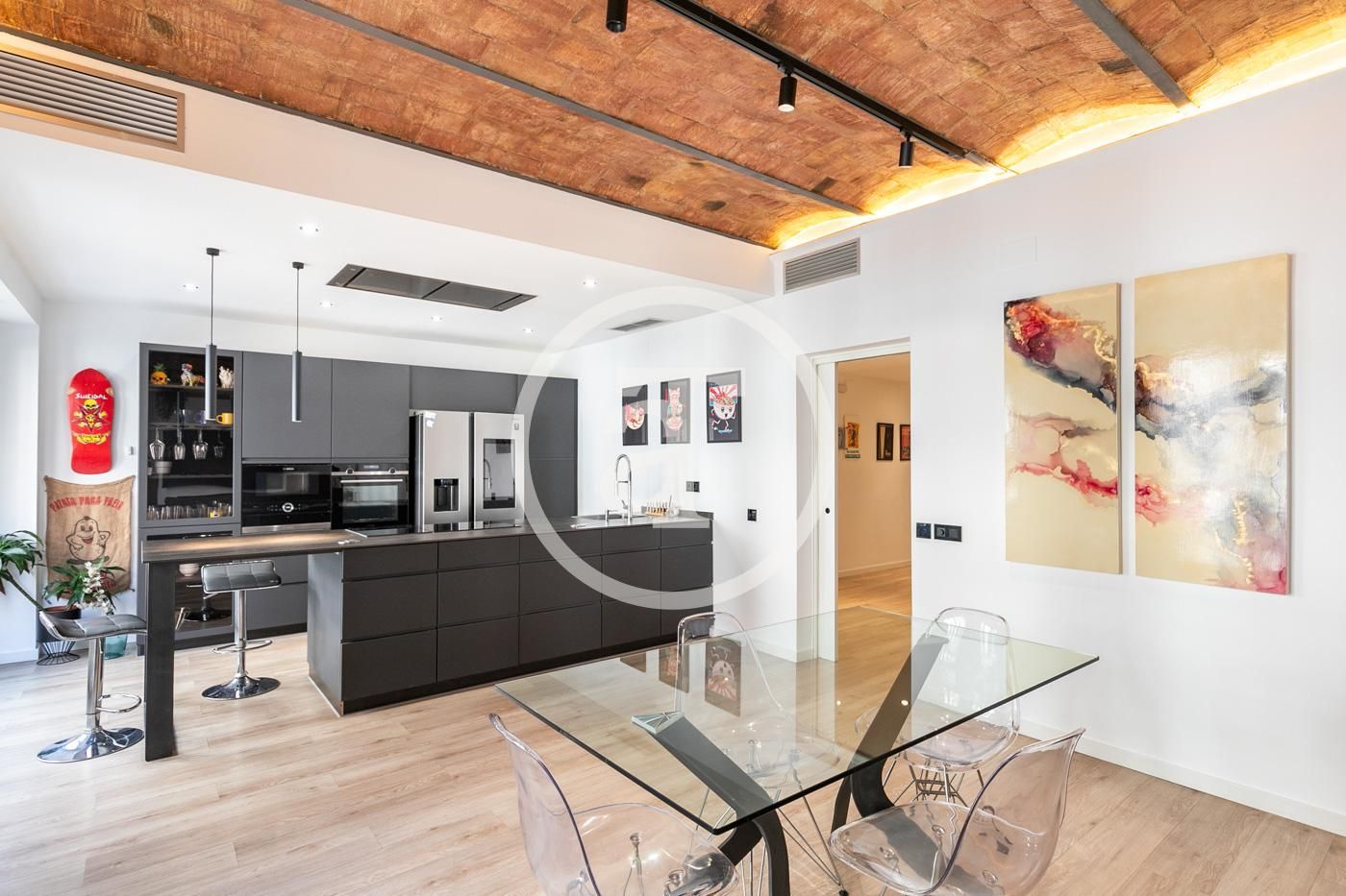 Kitchen of Flat to rent in  Barcelona Capital  with Air Conditioner, Heating and Furnished