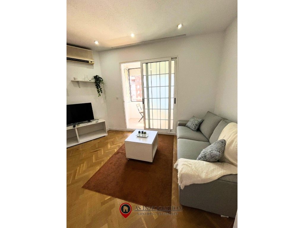 Living room of Flat to rent in  Madrid Capital  with Air Conditioner, Terrace and Furnished