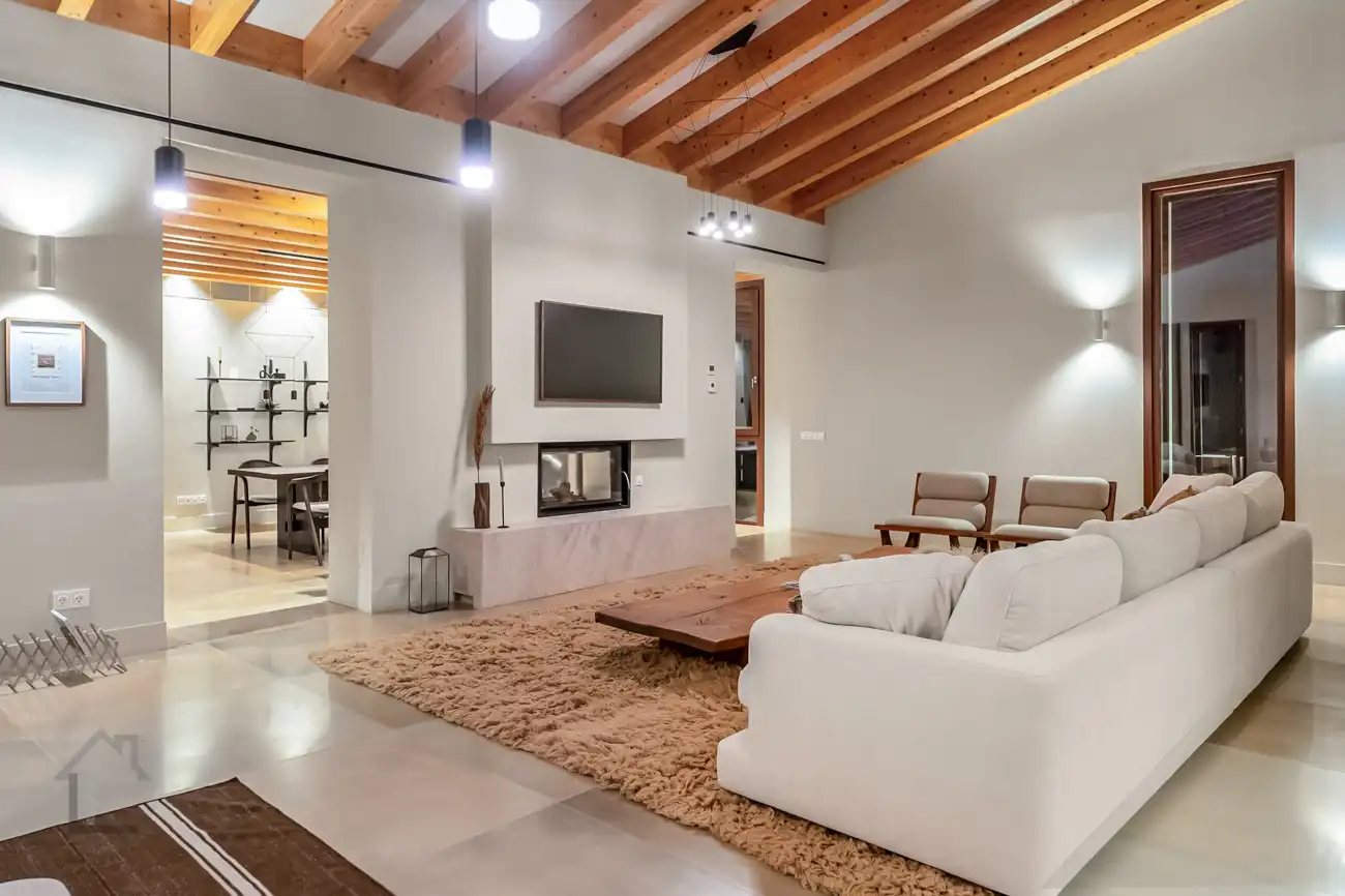 Sala d'estar de Finca rústica en venda en Felanitx amb Aire condicionat, Calefacció i Terrassa