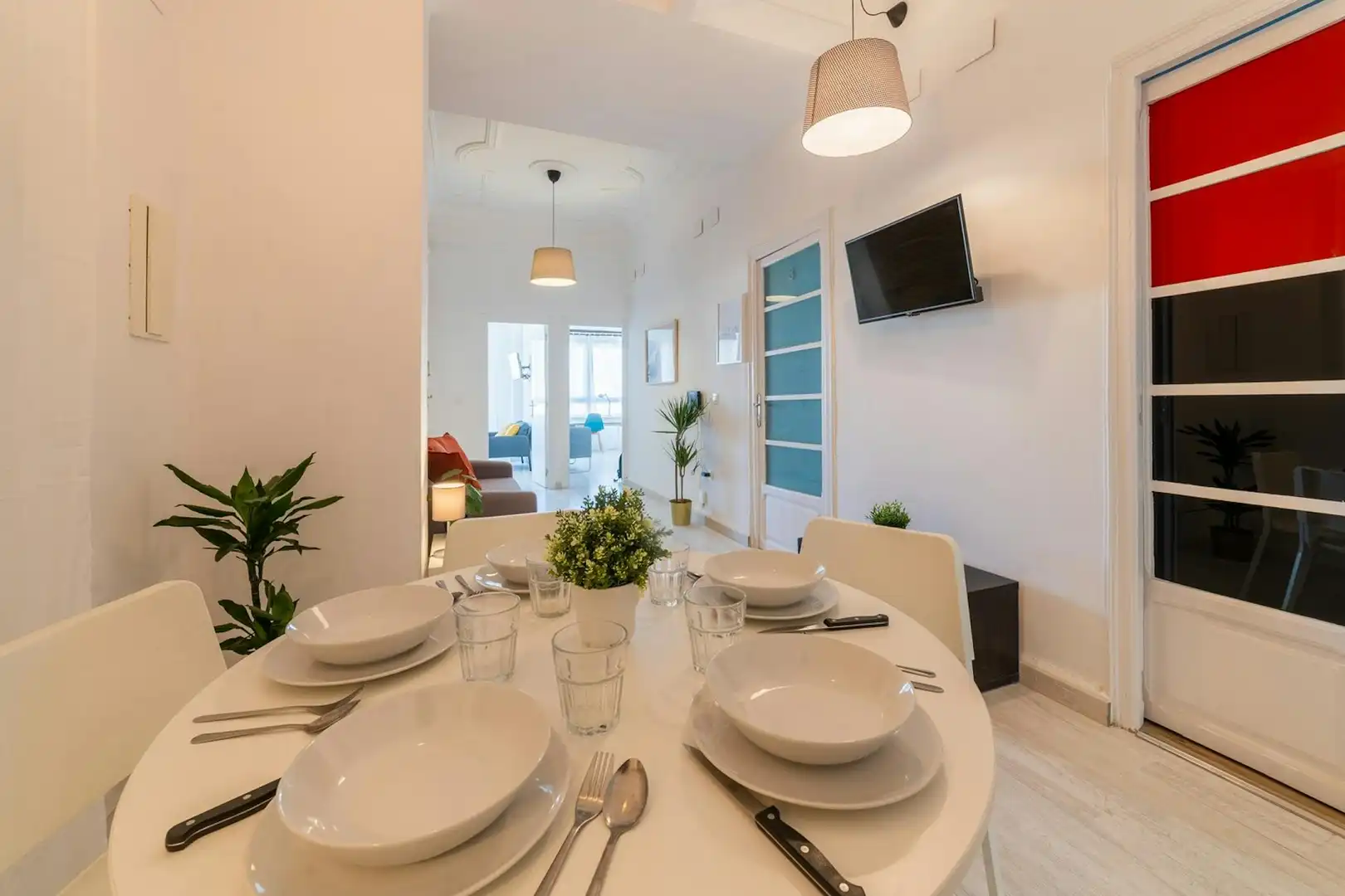 Dining room of Flat for share in Valencia  with Furnished, Washing machine and TV