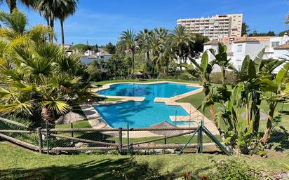 Swimming pool of Single-family semi-detached for sale in Estepona  with Air Conditioner, Terrace and Swimming Pool