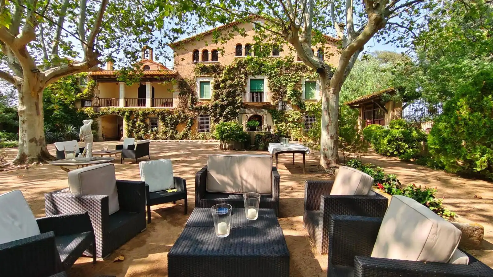 Terrasse von Country house zur Miete in Llagostera mit Heizung, Privatgarten und Terrasse